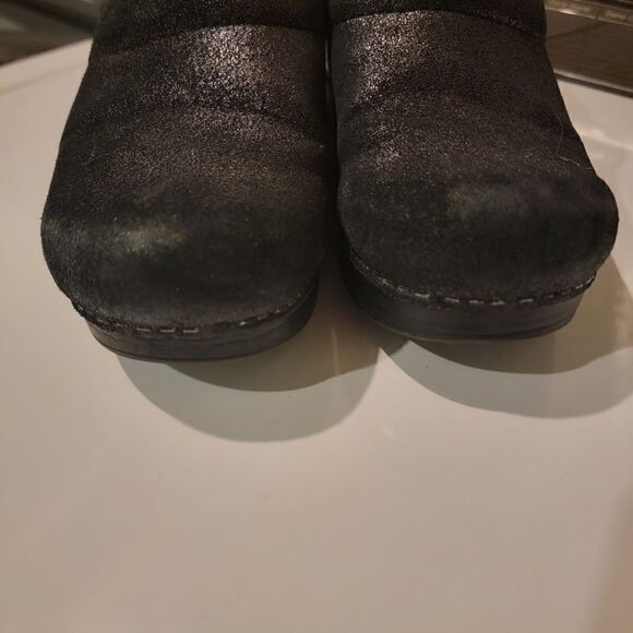 Dansko 36 Black Glitter Leather Clogs Professional - Picture 7 of 8
